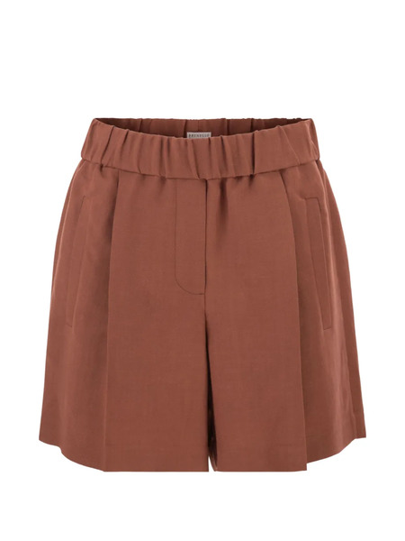  Brunello Cucinelli Elasticated-waistband Shorts - Brown 