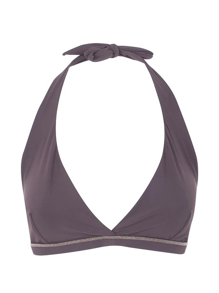  Brunello Cucinelli Embellished Bikini Top - Brown 