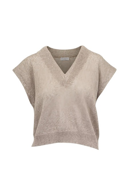  Brunello Cucinelli Embellished V-neck Vest - Neutrals 