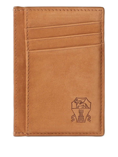  Brunello Cucinelli Embossed Leather Card Holder - Brown 