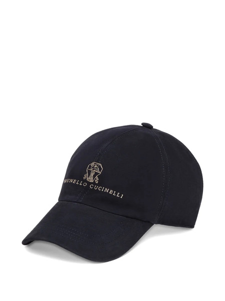  Brunello Cucinelli Embroidered Logo Baseball Cap - Blue 