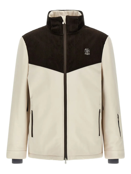  Brunello Cucinelli Embroidered-logo Jacket - Neutrals 