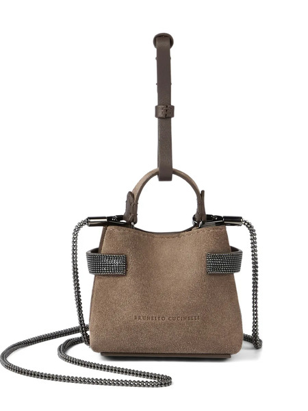  Brunello Cucinelli Essence Mini Bag - Brown 