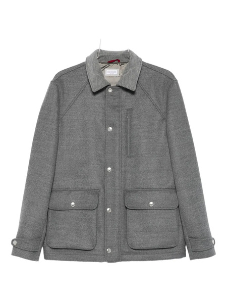  Brunello Cucinelli Flap-pocket Wool Jacket - Grey 