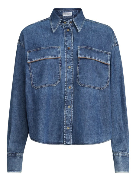  Brunello Cucinelli Flap-pockets Overshirt - Blue 
