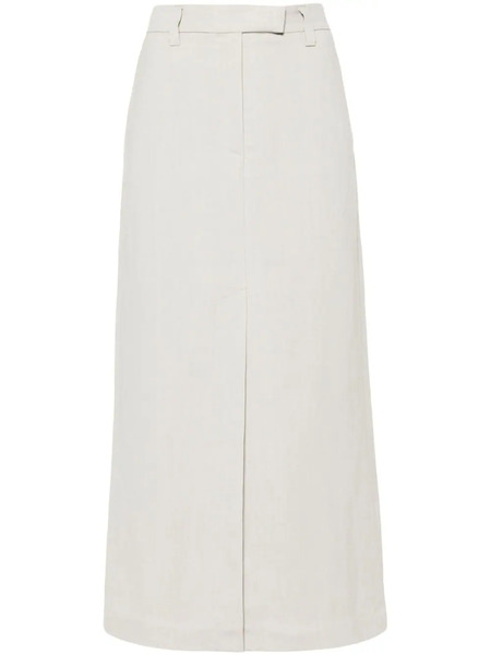 Brunello Cucinelli Fluid Twill Maxi Skirt - Neutrals 