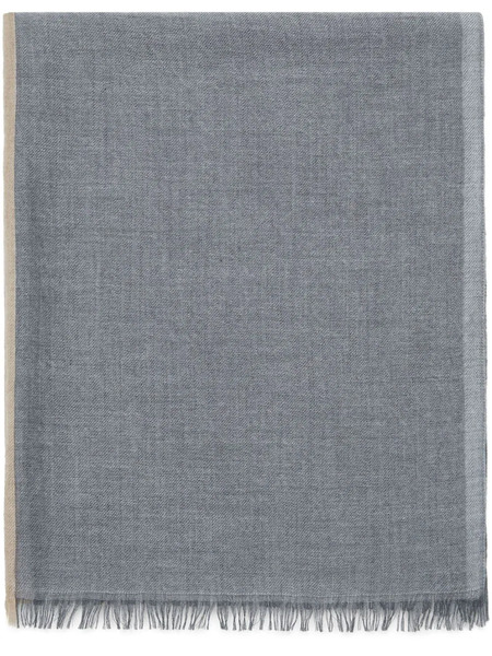  Brunello Cucinelli Frayed-edge Rectangle-shape Scarf - Grey 