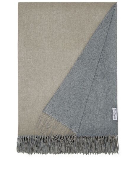  Brunello Cucinelli Frayed-edge Silk Blanket - Neutrals 