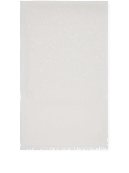  Brunello Cucinelli Frayed-hem Oversized Scarf - White 