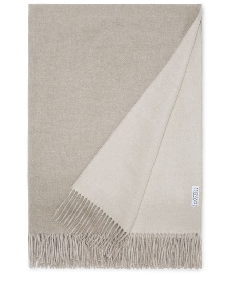  Brunello Cucinelli Fringed Cashmere Blanket - Neutrals 