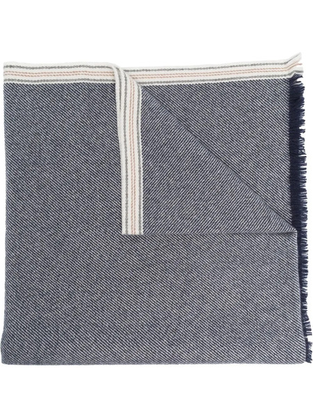 Brunello Cucinelli Fringed Cashmere Scarf - Blue 