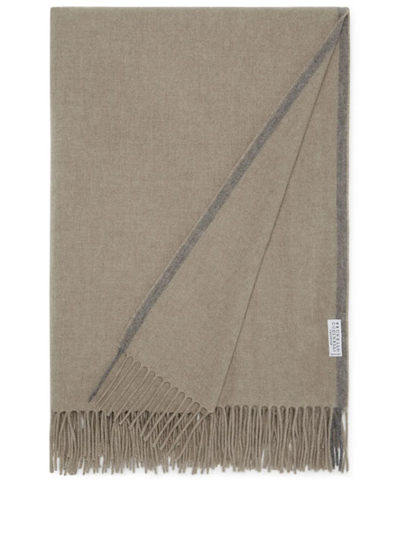  Brunello Cucinelli Fringed-hem Cashmere Blanket - Brown 