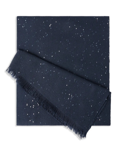  Brunello Cucinelli Fringed Scarf - Blue 