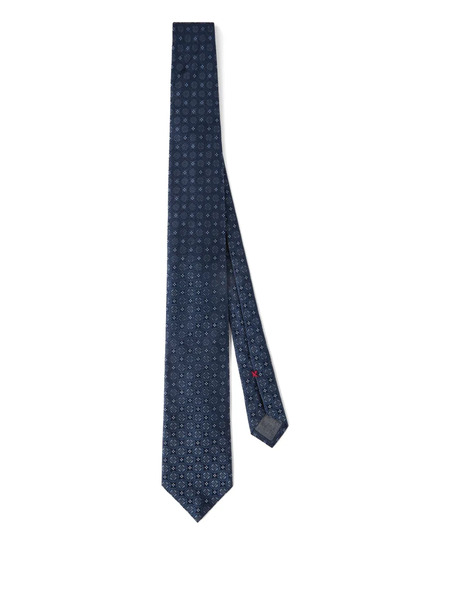 Brunello Cucinelli Geometric-patterned Silk Tie - Blue 