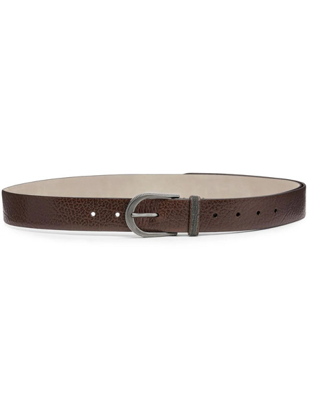  Brunello Cucinelli Grained Leather Belt - Brown 