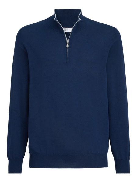  Brunello Cucinelli Half-zip Sweater - Blue 