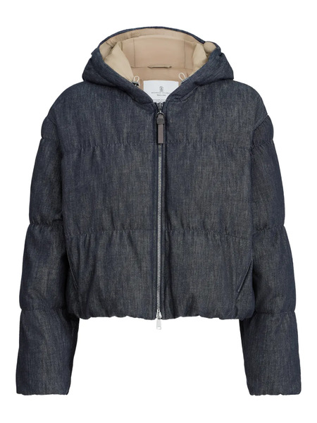  Brunello Cucinelli Hooded Puffer Jacket - Blue 