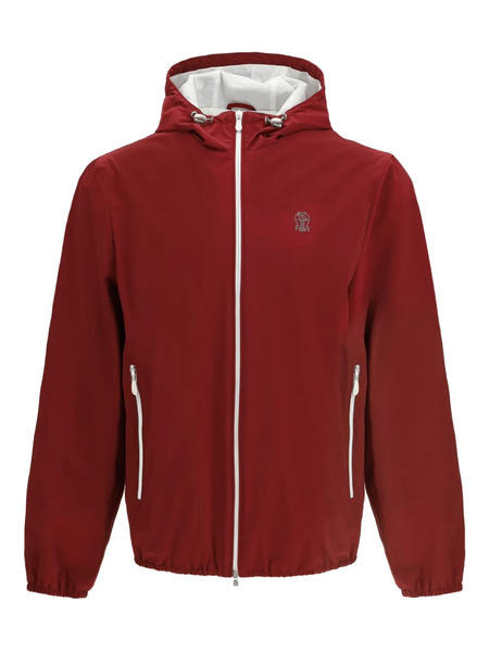  Brunello Cucinelli Hooded Zip-up Jacket - Red 