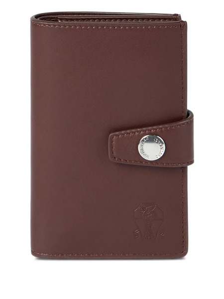  Brunello Cucinelli Internal Card Slots Leather Wallet - Brown 
