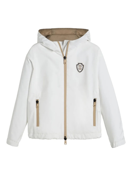  Brunello Cucinelli Kids Crest Logo-embroidered Jacket - White 