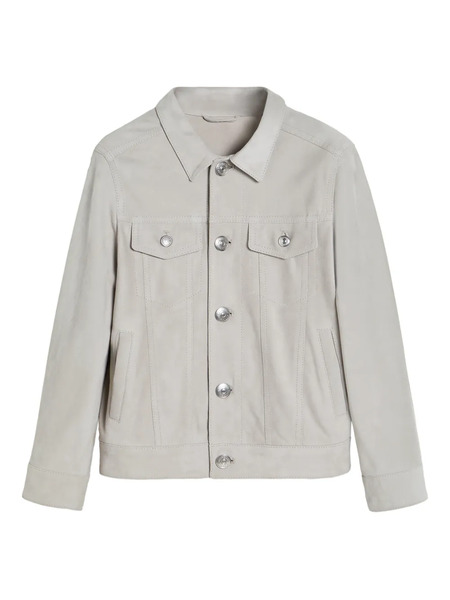  Brunello Cucinelli Kids Four-pocket Leather Jacket - Neutrals 