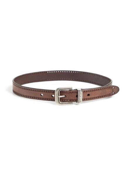  Brunello Cucinelli Kids Perforated Leather Belt - Brown 