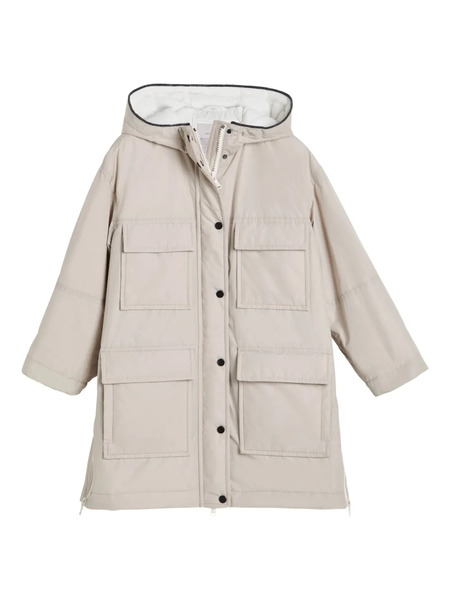  Brunello Cucinelli Kids Taffeta Parka - Neutrals 