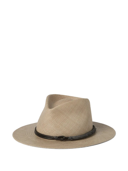  Brunello Cucinelli Leather-band Straw Fedora - Neutrals 