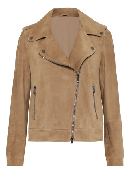  Brunello Cucinelli Leather Jacket - Brown 