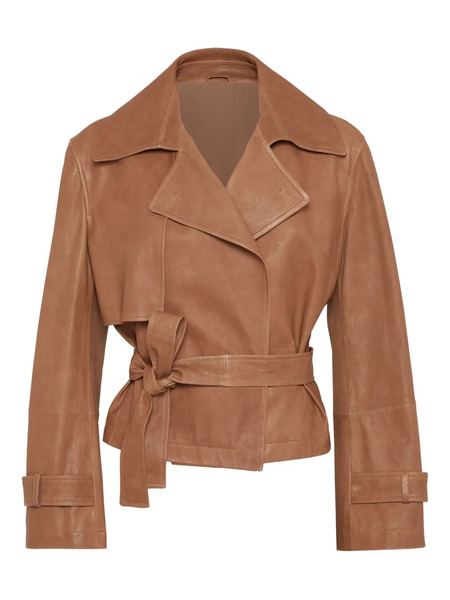  Brunello Cucinelli Leather Jacket - Brown 