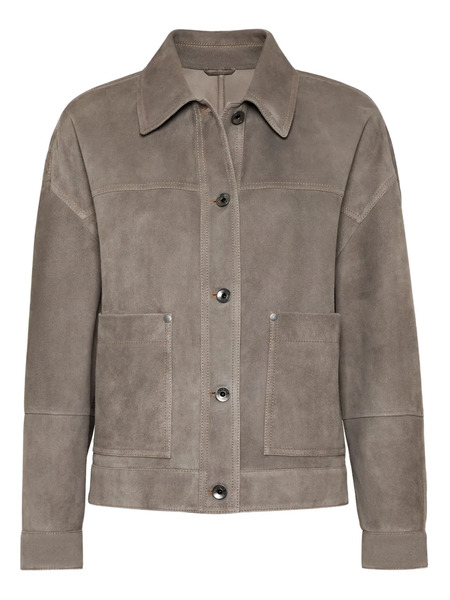  Brunello Cucinelli Leather Jacket - Grey 