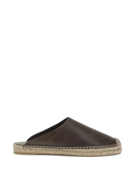  Brunello Cucinelli Leather Jute Espadrilles - Brown 