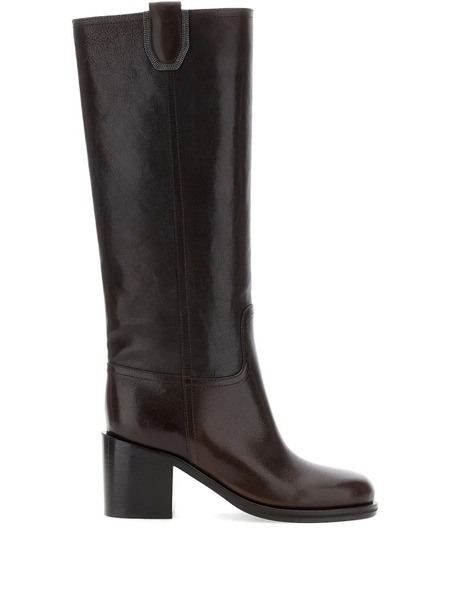  Brunello Cucinelli Leather Knee-high Boots - Brown 