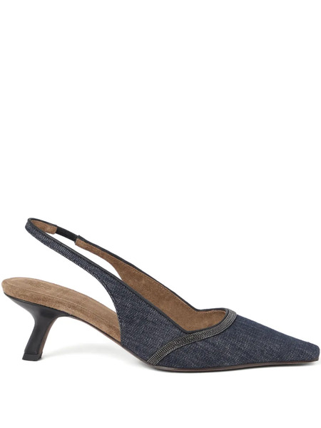  Brunello Cucinelli Leather Pumps - Blue 