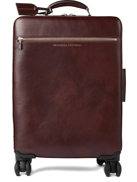  Brunello Cucinelli Leather Wheeled Suitcase - Red 