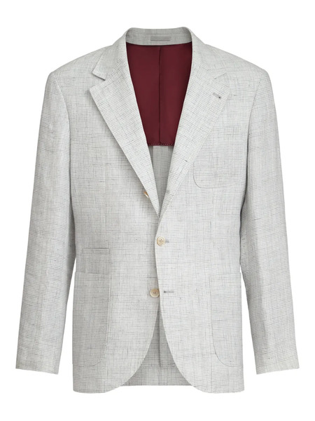  Brunello Cucinelli Linen Patch-pockets Blazer - Grey 