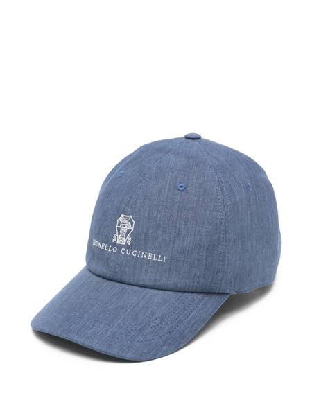  Brunello Cucinelli Logo Baseball Cap - Blue 