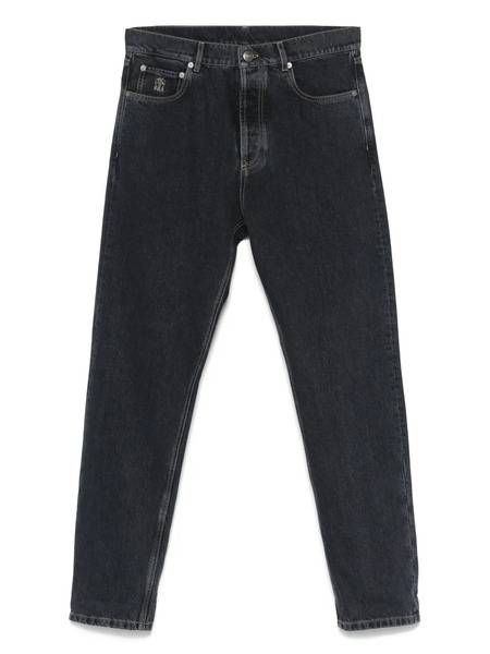  Brunello Cucinelli Logo-embroidered Jeans - Blue 