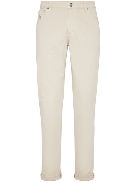  Brunello Cucinelli Logo-embroidered Jeans - Neutrals 