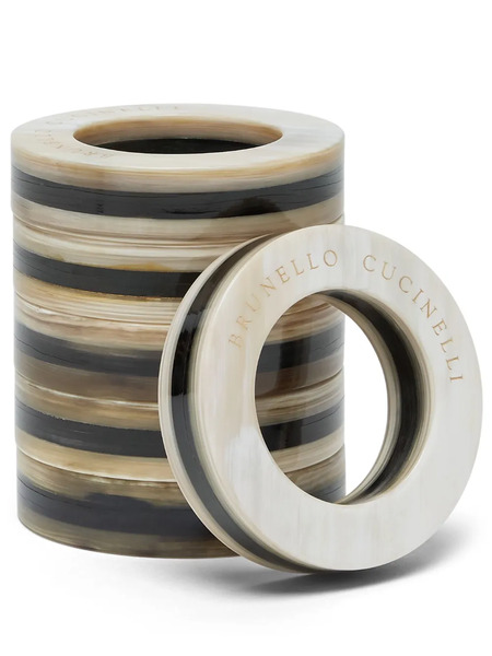  Brunello Cucinelli Logo-engraved Napkin Rings (set Of Six) - Neutrals 