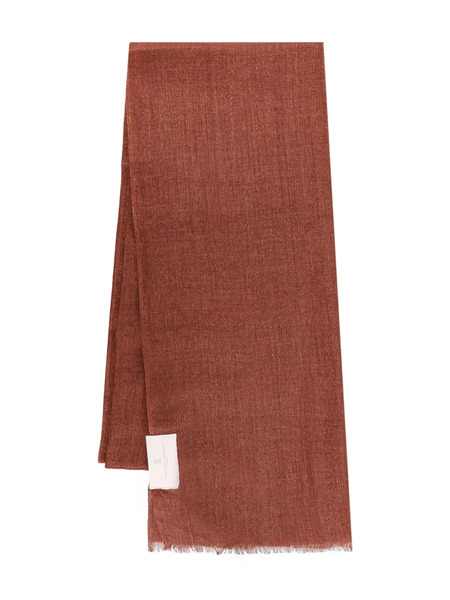  Brunello Cucinelli Logo-label Fringed Scarf - Brown 