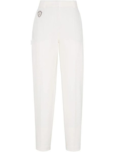  Brunello Cucinelli Logo Patch Tailored Trousers - White 
