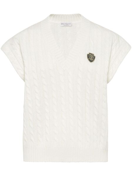  Brunello Cucinelli Logo-patch Vest - White 