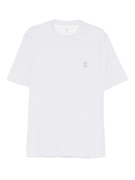  Brunello Cucinelli Logo Polo T-shirt - Grey 