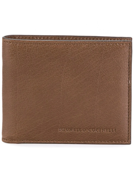  Brunello Cucinelli Logo Stamp Wallet - Brown 