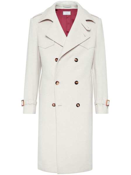  Brunello Cucinelli Long Double-breasted Coat - Neutrals 