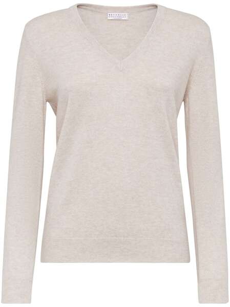  Brunello Cucinelli Long-sleeve Fitted Jumper - Neutrals 