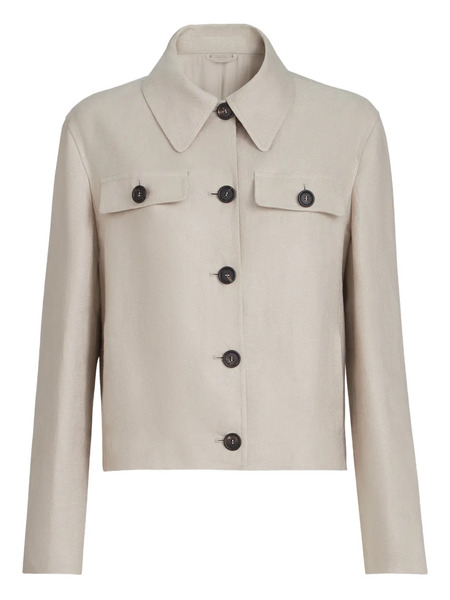  Brunello Cucinelli Long-sleeve Pocket Linen Jacket - Neutrals 