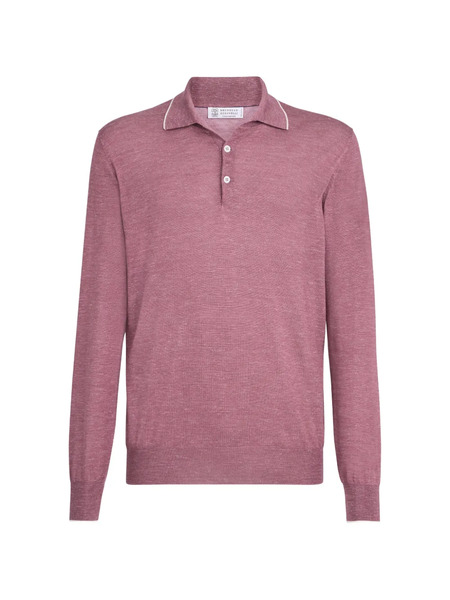  Brunello Cucinelli Long-sleeve Polo Shirt - Red 