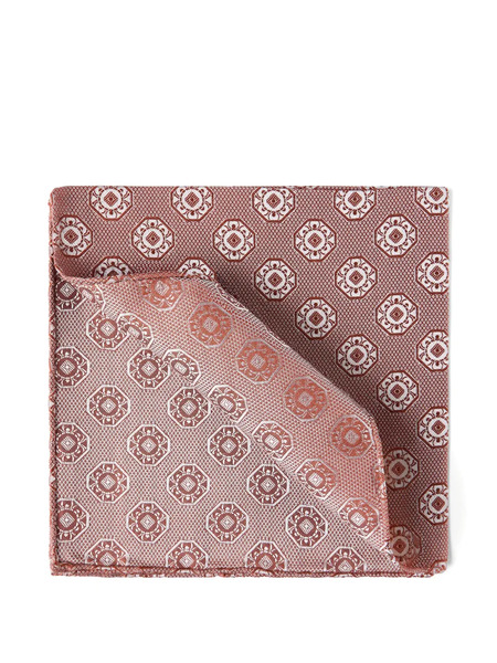  Brunello Cucinelli Medallion-print Silk Pocket Square - Red 